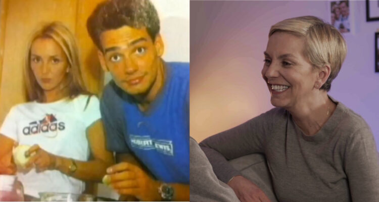 Cristián de la Fuente y Francisca García Huidobro cuando vivían juntos. A su lado, la actriz hablando de la relación.