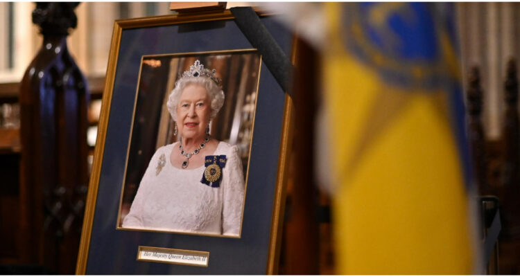 Retrato reina isabel en su funeral