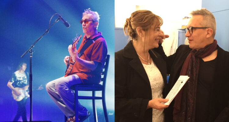 El vocalista MArciano Cantero en un concierto y una fotografía junto a su esposa, protagonista de lla historia tras Tus Viejas Cartas.