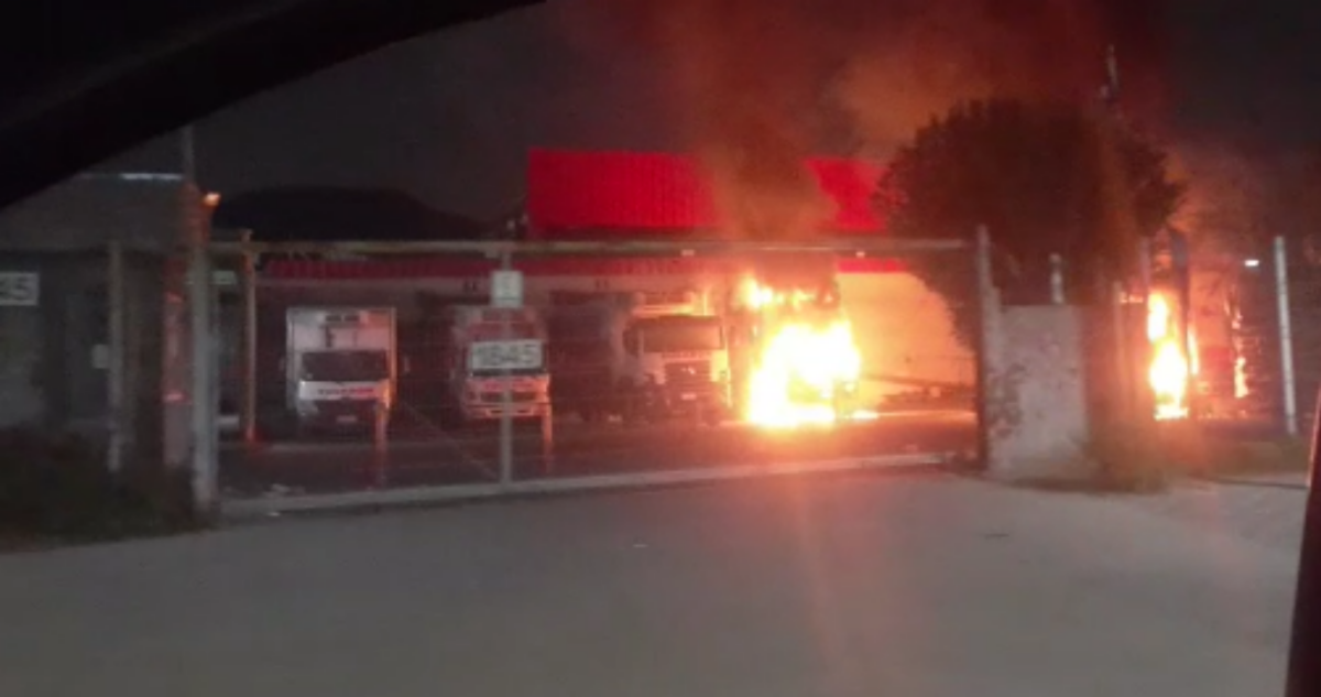 Desconocidos incendian 6 camiones de carnicería en Quilicura: grupo animalista se adjudica la acción