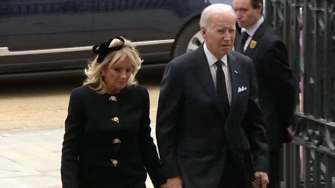 Joe Biden en funeral de Isabel II