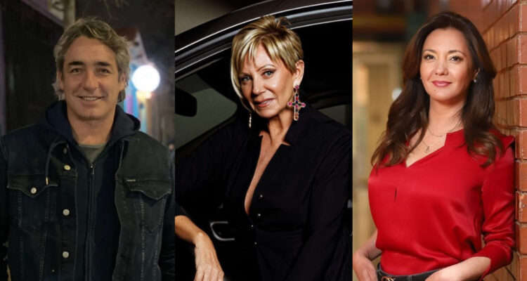 El periodista José Luis Repening, la panelista Raquel Argandoña y la periodista Priscilla Vargas posando con una sonrisa para la cámara en fotos diferentes. La animadora reveló el sueldo que ganarían los comunicadores.