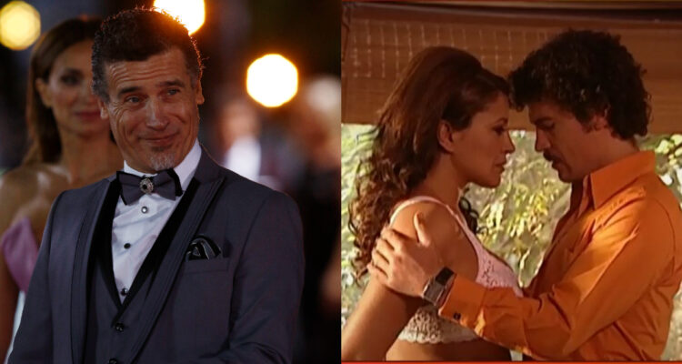 El actor Julio Milostich en la Gala de Viña del MAr. A su lado, su debut en Hippies con Carolina Arregui.