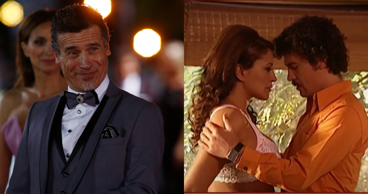 El actor Julio Milostich en la Gala de Viña del MAr. A su lado, su debut en Hippies con Carolina Arregui.