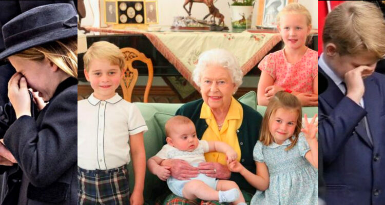 niños reales lloran a la reina