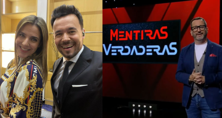 Julia Vial y Eduardo de la Iglesia, conductores de Hola Chile (izq) y Eduardo Fuentes, conductor de Mentiras Verdaderas de La Red
