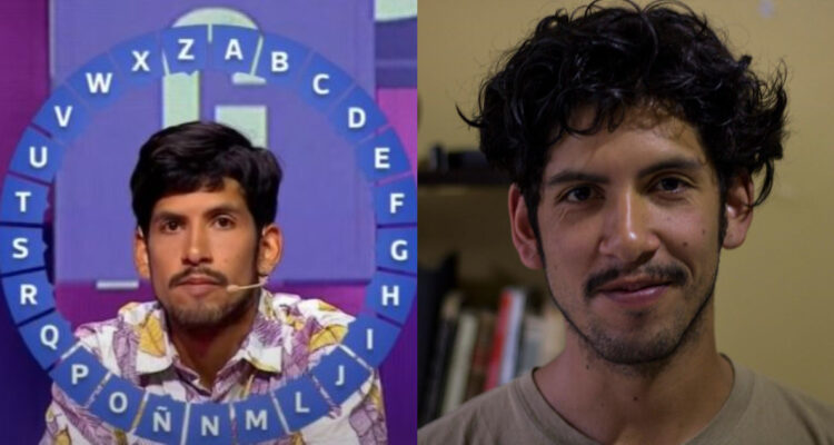 El joven Lucas Mix en Pasapalabra y una fotografía de él en redes sociales. El joven lleva días perdido tras haberse tirado un “piquero” en el mar.