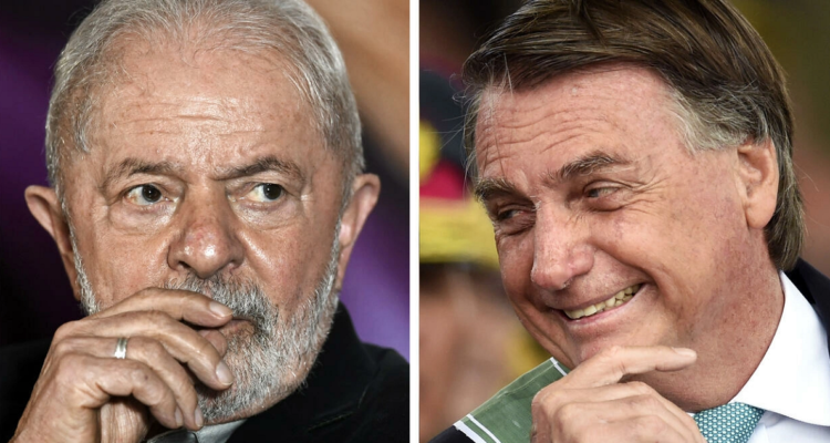 Combinación de fotos de archivo del candidato presidencial Luiz Inacio Lula da Silva y el mandatario Jair Bolsonaro, que se postula a la reelección en Brasil.