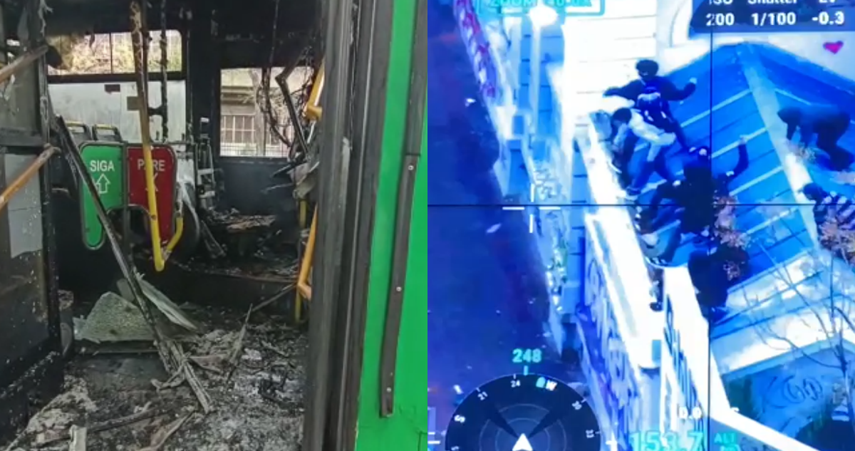 Nuevas manifestaciones en la Alameda: encapuchados intentaron quemar bus RED