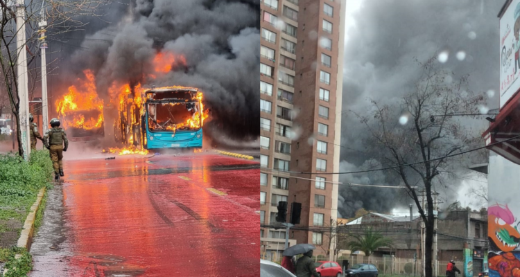 Manifestantes queman buses en Matucana