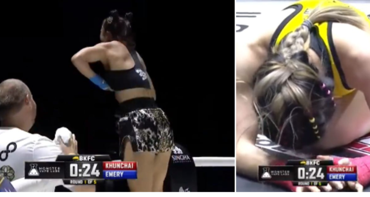 Luchadora de MMA debuta con victoria y celebra mostrando los pechos.