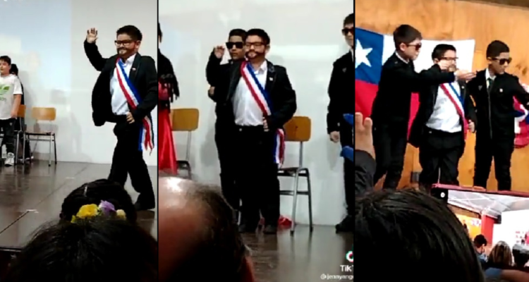 Niño disfrazado como Gabriel Boric