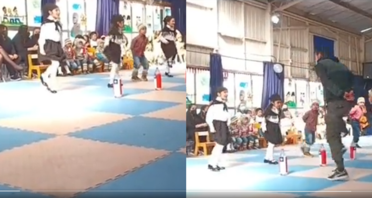 Papá acompañó a su hija en baile