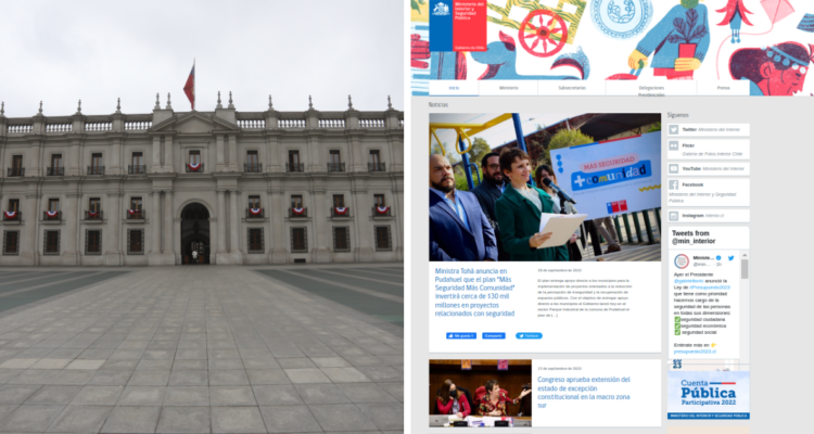 páginas web de ministerios