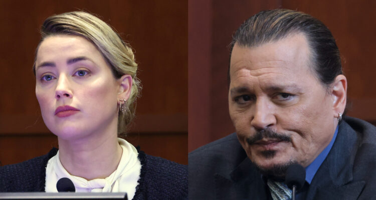 Amber Heard y Johnny Depp en el juicio por difamación. En dos días se lanzará una película sobre el proceso.