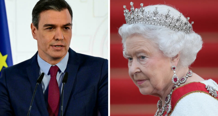 presidente sanchez y reina isabel II