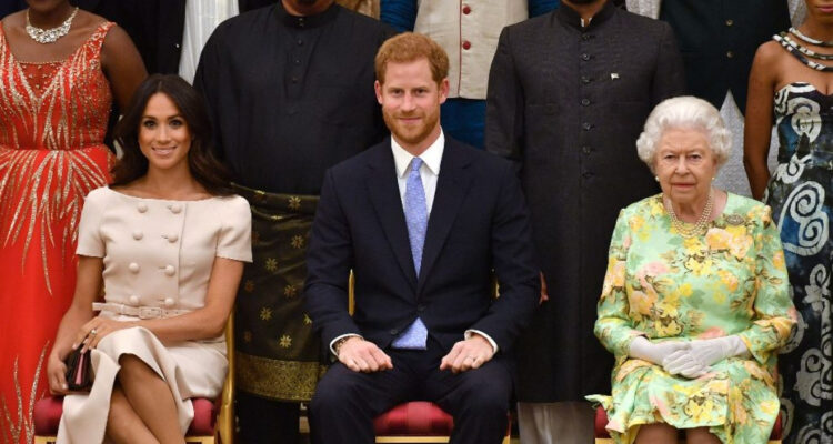 Meghan Markle, Príncipe Harry y Reina Isabel II