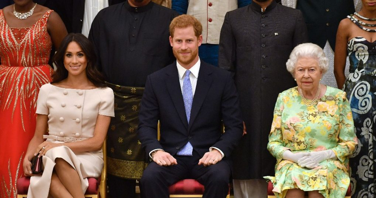 Meghan Markle, Príncipe Harry y Reina Isabel II