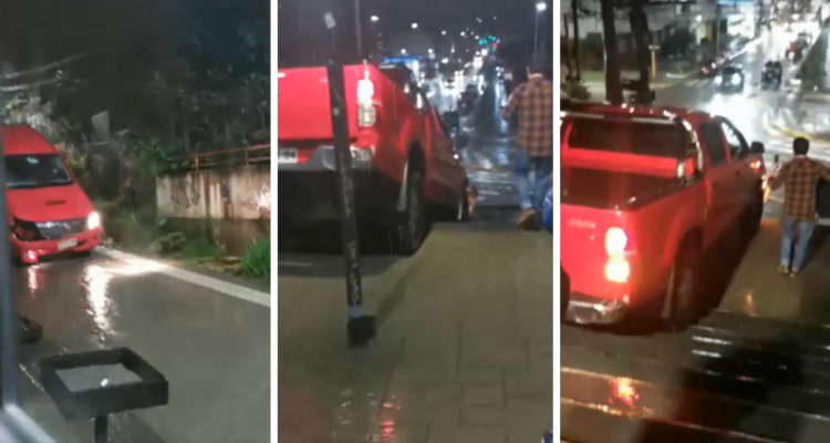 “¿Qué es eso?”: camioneta y auto bajan por escalera Ricke en Puerto Varas y destruyen mosaicos