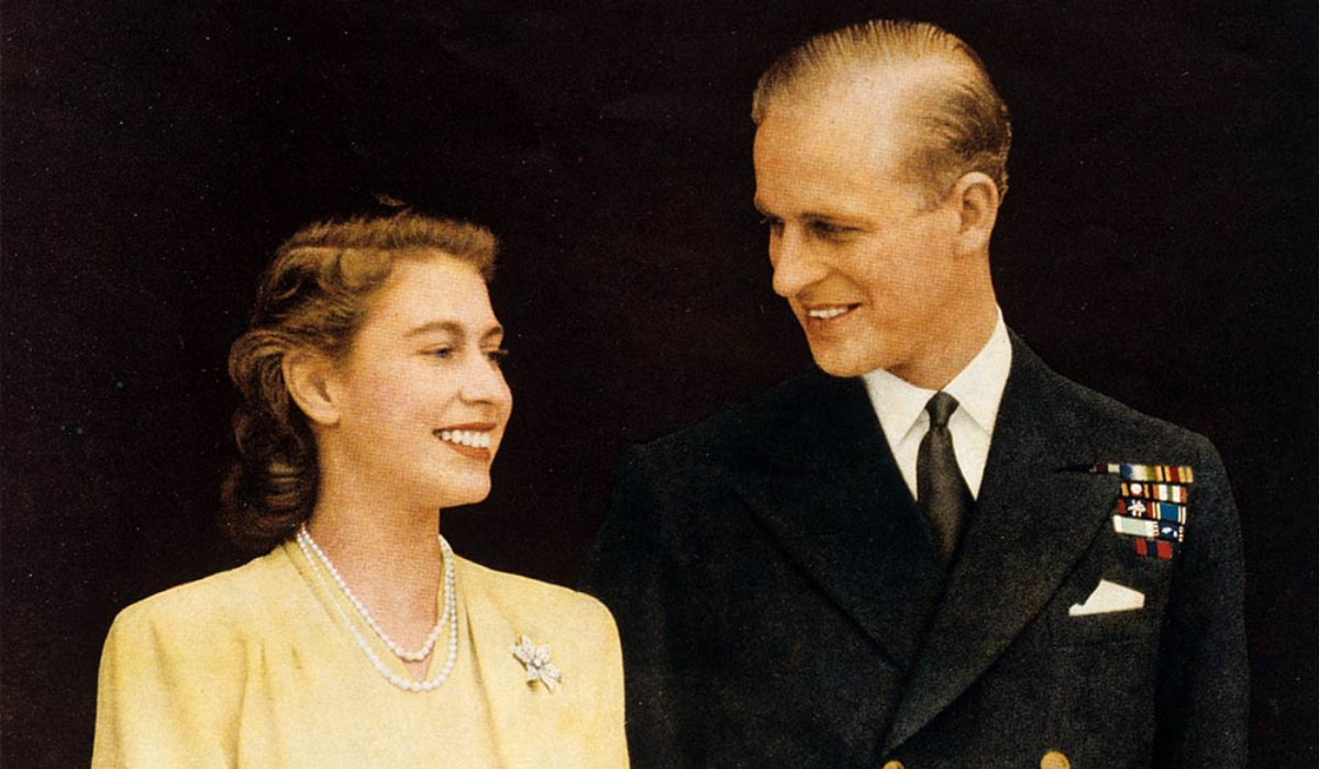 Reina Isabel y duque de Edimburgo jóvenes