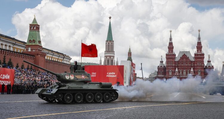 Una parada militar en Moscú, Rusia.