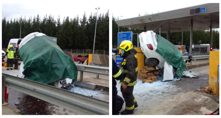 Dos muertos deja violenta colisión en peaje Pilpilco de la Ruta 160