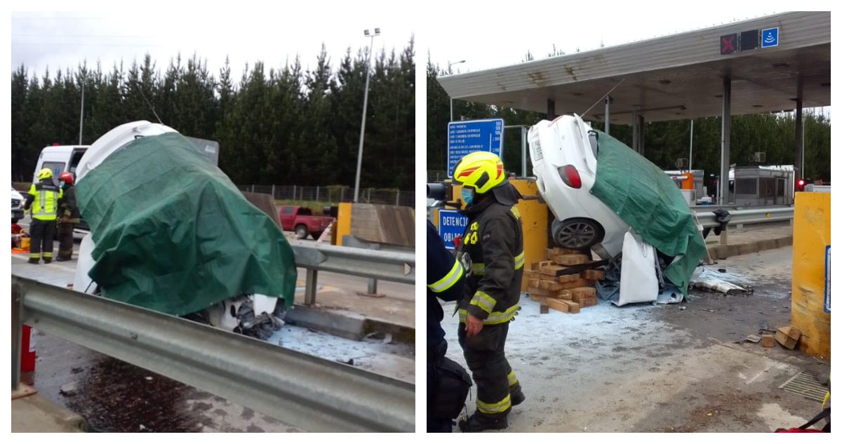 Dos muertos deja violenta colisión en peaje Pilpilco de la Ruta 160
