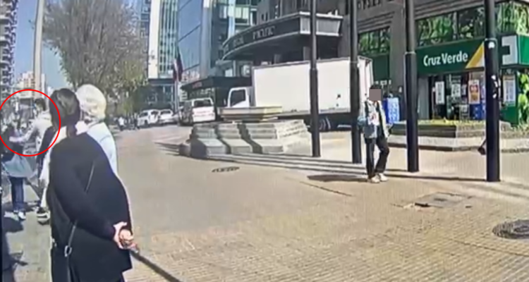 Captan robo en salida de banco en Las Condes
