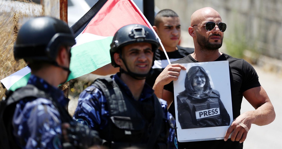 Protestas por el asesinato de Shireen Abu Akleh.