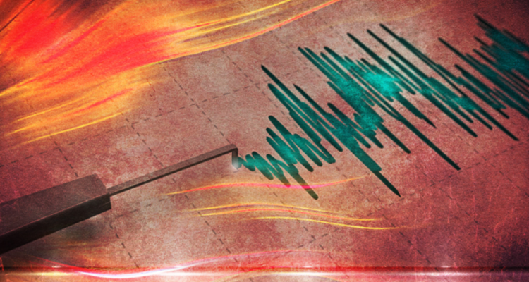 Sismógrafo midiendo intensidad de sismo.