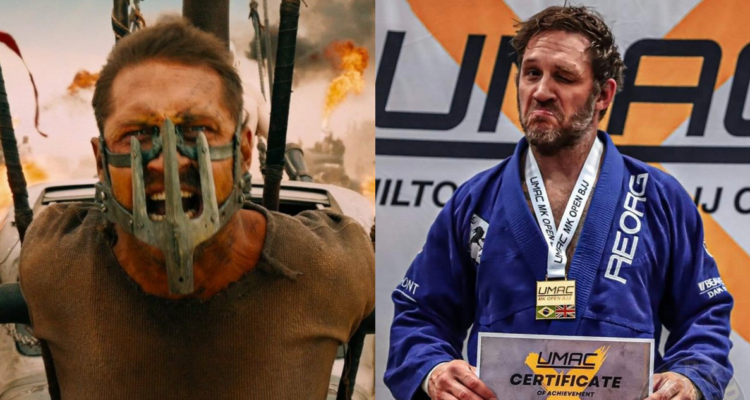 Actor Tom Hardy participando en un campeonato de jiu-jitsu el cual ganó