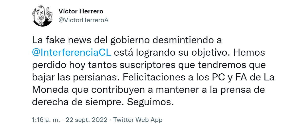 Tweet Víctor Herrero