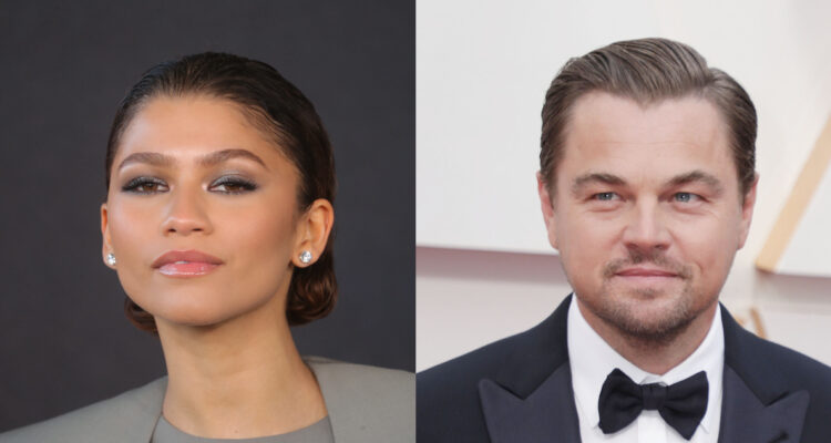 La actriz Zendaya y el actor Leo DiCaprio en diferentes premios cinematográficos.