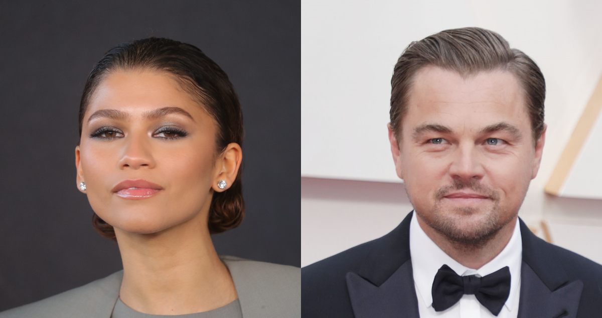 La actriz Zendaya y el actor Leo DiCaprio en diferentes premios cinematográficos.