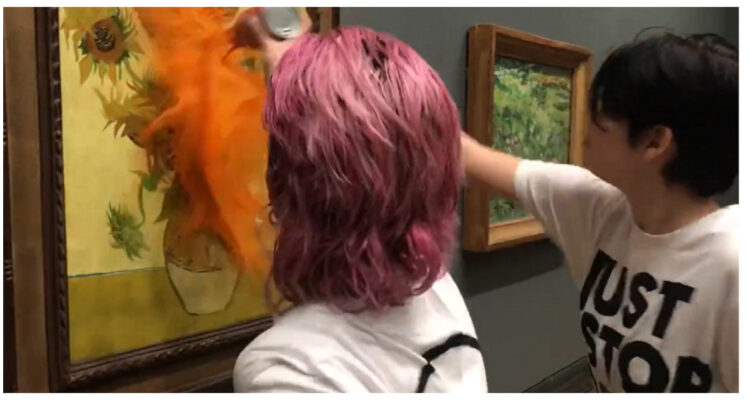 activistas arrojan sopa a cuadro de van gogh