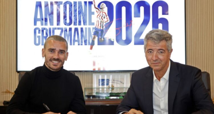 Antoine Griezmann oficializó su fichaje con el Atlético Madrid hasta el 2026