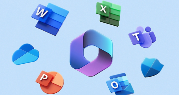 Logos de las aplicaciones del programa Office, entre ellos word, excel, teams y power point, que verá su fin en noviembre