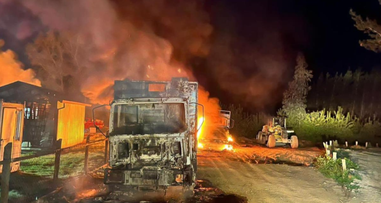 Ataque incendiario en predio de Forestal Arauco en La Unión