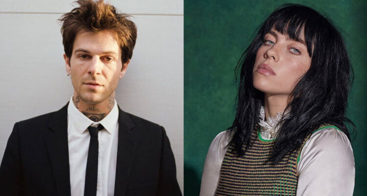 El cantante Jesse Rutherford, vocalista de The Neighbourhood y la cantante Billie Eilish posando para la cámara.