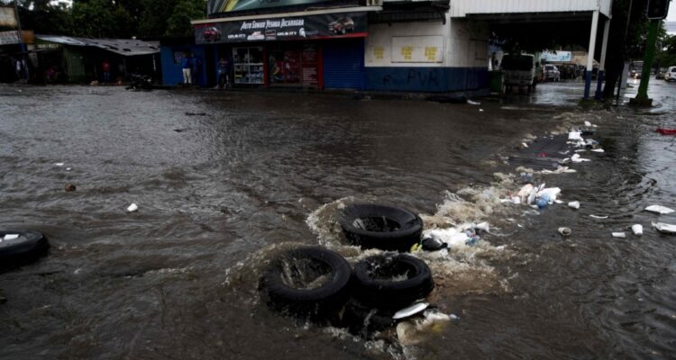 Casas anegadas en Nicaragua