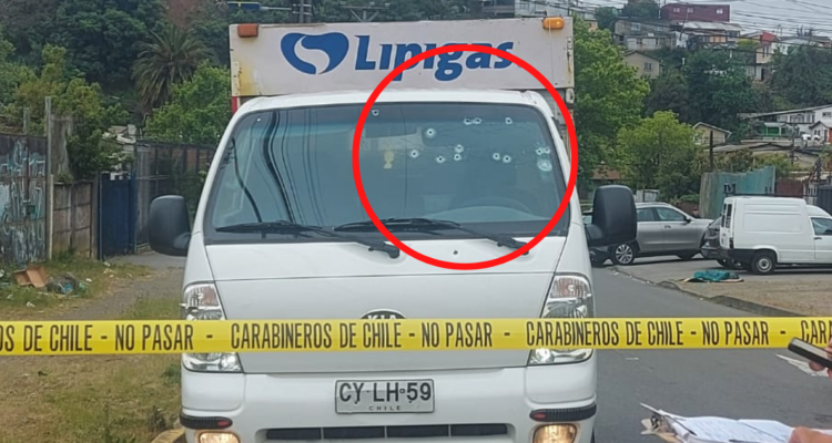 Conductor queda casi ileso luego que camión repartidor recibiera al menos 13 disparos en Concepción