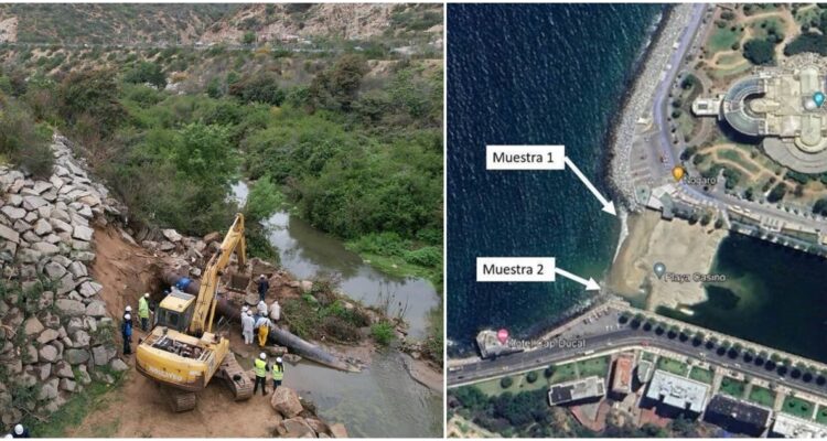 cierre de playa por contaminación con aguas servidas