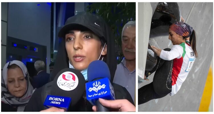 Elnaz Rekabi, en el aeropuerto de Teherán.