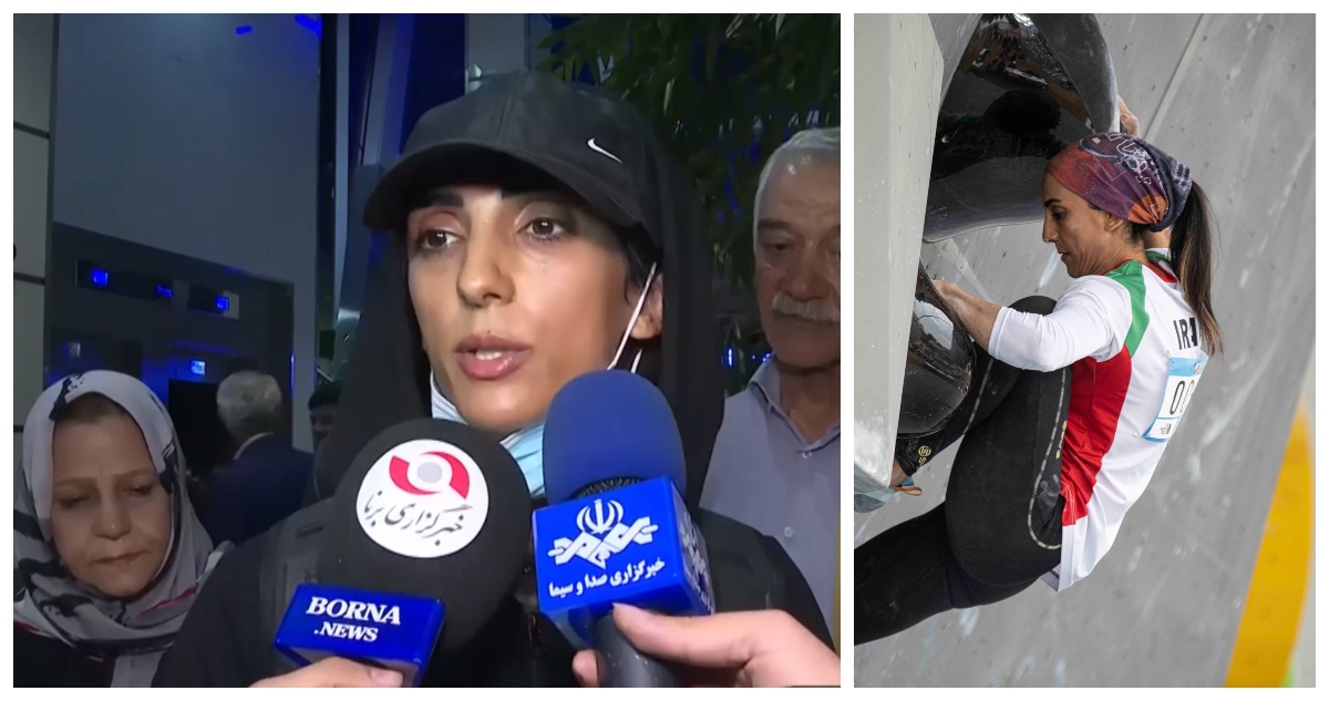Elnaz Rekabi, en el aeropuerto de Teherán.