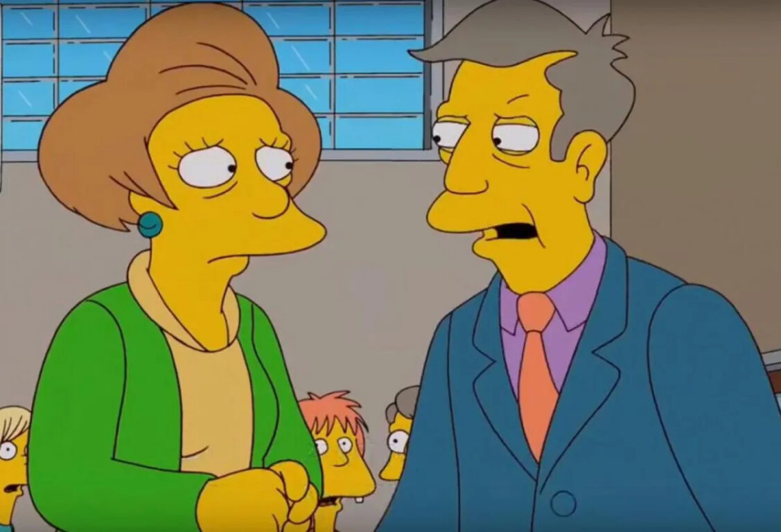 Edna Krabappel y Seymour Skinner