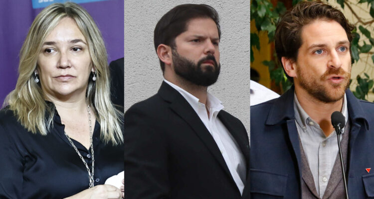 Foto de Hoffmann, Boric y Winter por discurso del Presidente