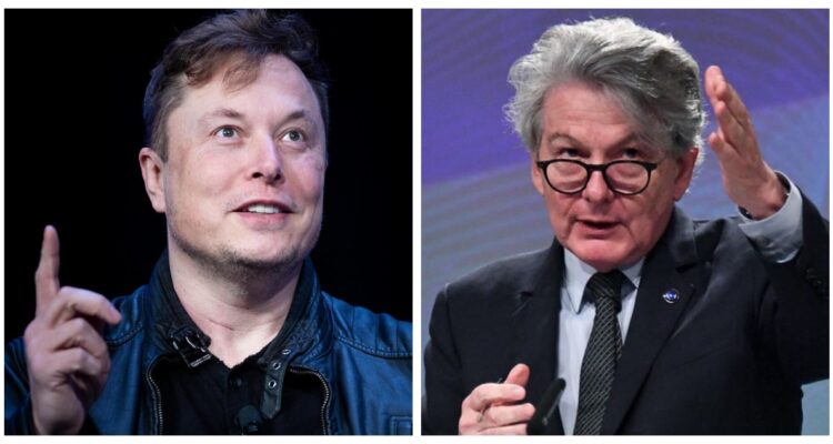 Elon Musk y Thierry Breton.