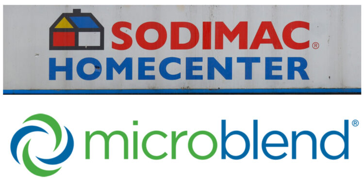 Logo de Sodimac y Microblend