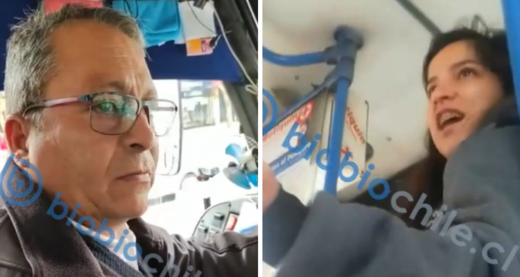 Joven le toma el volante a conductor de bus en Concepción, porque no paró en lugar no habilitado