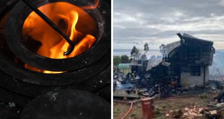 Investigan falla de cocina a leña como causa de incendio en Curaco de Vélez